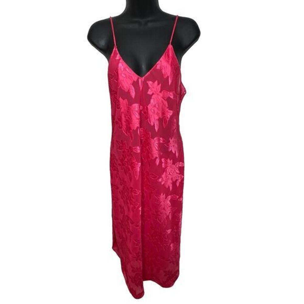 Deena Nightgown Slip Dress Floral Pink Women’s Size Small Made In USA
